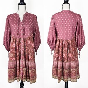 NWOT Spell Utopia Tunic Mini Dress, Berry